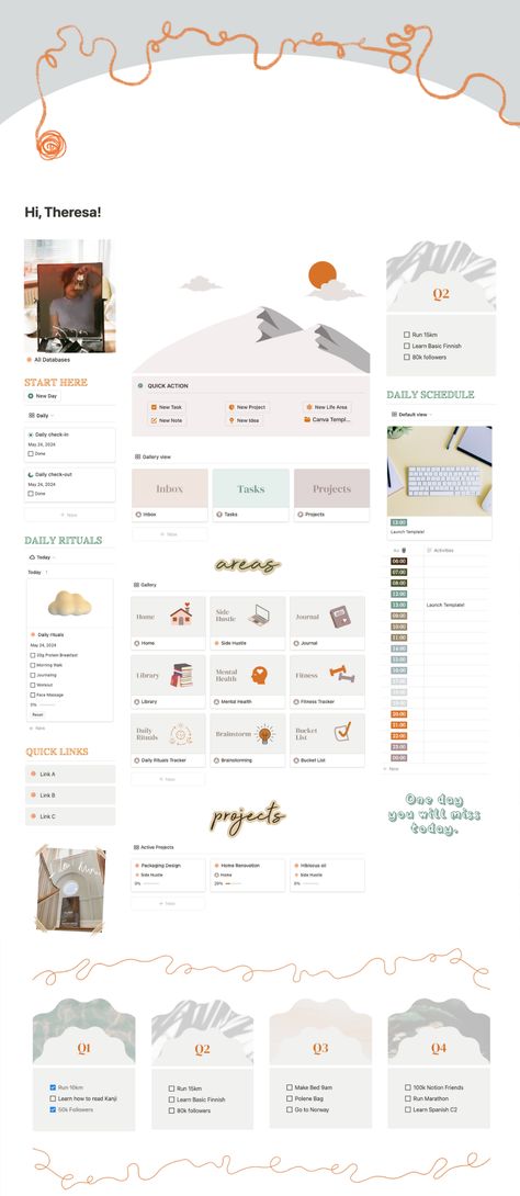 #Personal_Notion #Life_Planner_Notion #Digital_Life_Planner #Plan_Your_Life Personal Notion, Notion Template For Work, Study Planner Free, Life Planner Notion, Notion Dashboard, Aesthetic Notion, To Do Planner, Planner Writing, Organized Home