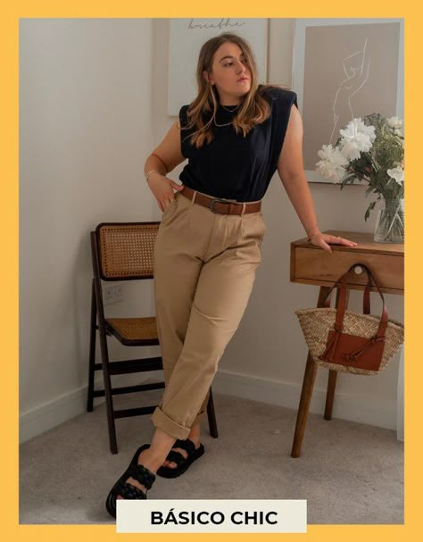 Ellie May - maneiras de usar uma muscle tee no verão - muscle tee - verão - street style - https://stealthelook.com.br Muscle Tee Outfits, Classy Plus Size Outfits, Minimal Style Outfits, Curvy Casual Outfits, Look Plus Size, Elegante Casual, Minimal Outfit, Muscle Tee, Neutral Outfit