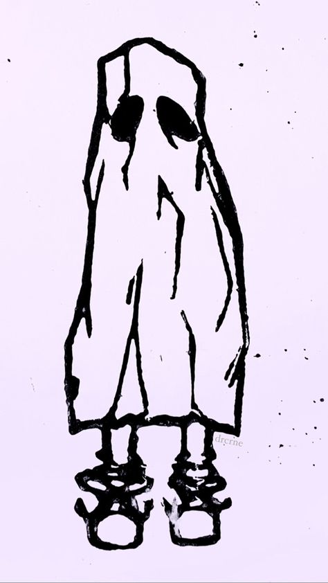 2023 Artwork, Ghost Outfit, Lonely Ghost, Ghost Art, Lino Prints, Ghost Boy, Spooky Ghost, Printing Ink, Gerard Way