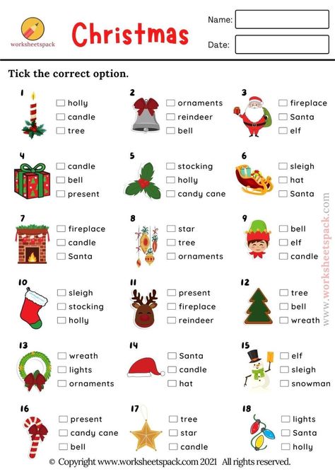 Christmas Quiz For Kids, Christmas Picture Quiz, Christmas Worksheet, Quizzes For Kids, Free Quizzes, Picture Quiz, Christmas Quiz, Christmas Lesson, English Christmas