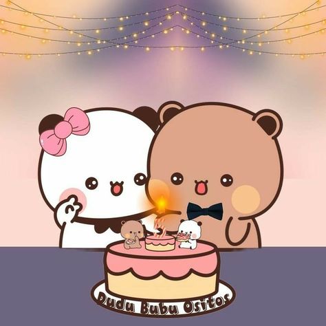 Bubu Dudu Anniversary, Bubu Dudu Birthday, Animated Birthday Wishes, Dudu And Bubu, Cute Happy Birthday Wishes, Dudu Bubu, Peach Goma, Creative Birthday Cards