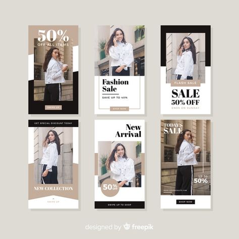 Fashion sale instagram stories collectio Free Vector Instagram Story Fashion, Instagram Branding Design, Fashion Poster Design, Fashion Banner, Desain Editorial, Vector Frame, Portfolio Design Layout, Instagram Template Design, Fashion Layout