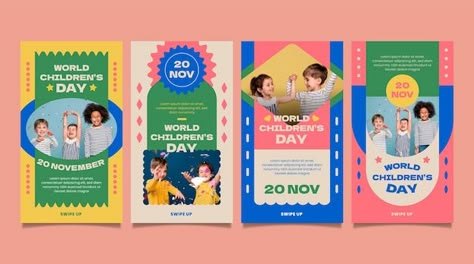 Montessori Branding, World Children's Day, Kids Graphic Design, Kids Social Media, International Children's Day, Kids Banner, Kids Market, Facebook Post Design, Flat World