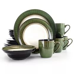 Green Dinnerware, Casual Dinnerware, Ceramic Dinnerware Set, Stoneware Dinnerware Sets, Stoneware Dinnerware, Dish Sets, Dinnerware Set, Dinnerware Sets, Earthenware