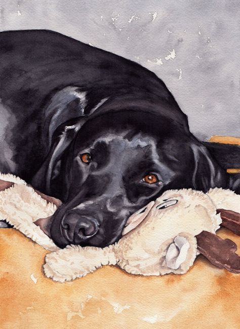 Black Labrador with sheep art print for nursery decor. Perfect for a nature-themed nursery, this print features a sweet Labrador retriever puppy playing with a flock of sheep. #nurserydecor #labradorretriever #sheep . #Labrador_Watercolour #Labrador_Noir #Portrait_Watercolour #Labrador_Art Watercolour Labrador, Portrait Watercolour, Labrador Noir, Labrador Art, Labs Art, Winter Frost, Art Texture, Wall Art Nursery, Watercolor Dog