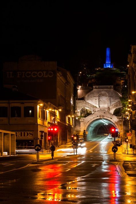 Trieste by Night, Italy: Trieste Aesthetic, Trieste Italy, Tony Montana, Explore Italy, Places In Italy, Beautiful Sites, Visit Italy, World Cities, Trieste