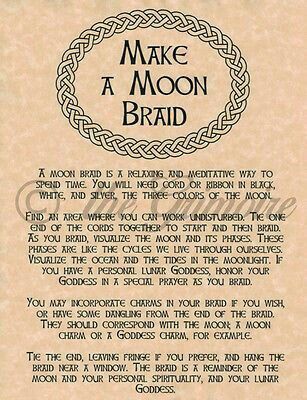 moon braid/bracelet Diy Book Of Shadows Pages Ideas, Shadow Witchcraft, Book Of Shadows Ideas Pages, Moon Braid, Book Of Mirrors, Book Of Shadows Ideas, Witchcraft Diy, Book Of Shadows Pages, Wiccan Crafts