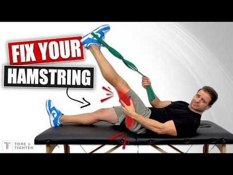 (11) Fix Your Hamstrings! Stretches & Exercises For Tight, Painful Hamstrings - YouTube Best Hamstring Stretches, Torn Hamstring, Stretches Exercises, Hamstring Muscles, Hamstring Workout, Hamstring Stretch, Health Exercise, Thigh Muscles, Yoga Therapy