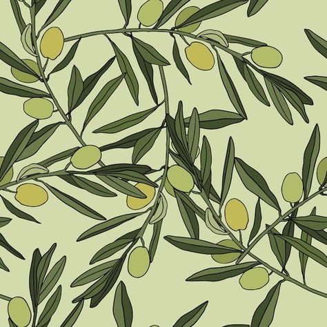 Olive Branch Pattern, Leaves Sketch, Leave Pattern, Food Vintage, Vector Background Pattern, Leather Paint, Hand Drawn Flowers, Olive Leaf, Abstract Faces