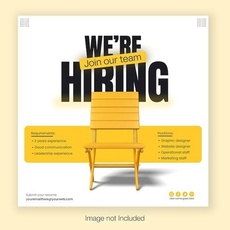 #Graphic_Designing_Post #We_Are_Hiring_Social_Media_Post #We_Are_Hiring_Creative_Ads #Hiring_Poster_Creative_Design Graphic Designer Job Post, Job Vacancy Advertisement Design, Hiring Creative Design, We're Hiring Ig Post, Recruitment Social Media Posts, We Are Hiring Social Media Post, Job Opening Poster, We Are Hiring Creative Poster Design, Job Poster Design