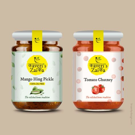 Pickle Brands, Packaging And Label Design, Pickled Mango, Packaging And Label, Spices Packaging, Work Portfolio, Labels Design, Jar Packaging, Vegetarian Menu