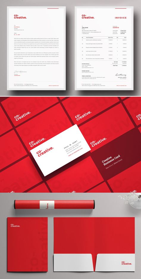 Corporate Identity - Creative Red Brand Identity, Red Branding Design, Stationary Design Branding, Red Stationary, Brand Stationary, Red Branding, Stationary Branding, Corporate Stationery, Corporate Id