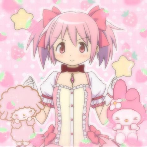 Soft Pink Photo, Kawaii Icons, 2000s Anime, Madoka Kaname, Cute Core, Mahō Shōjo Madoka Magica, Magia Record, Fav Character, Soft Pink Theme