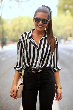 striped Casual Chique Stijl, Chique Outfit, Hot Lingerie, Elegante Casual, Casual Work Outfits, Work Outfits Women, Business Casual Outfits, Mode Inspiration, Work Fashion