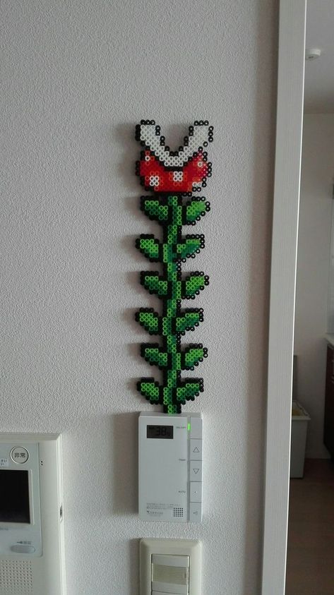 Peeler Bead Mario, Mario Iron Beads, Peeler Bead Template, Perler Bead Display, Perler Beads Wall Decor, Perler Bead Templates Pixel Art, Perler Beads Flower Pattern, Movie Perler Bead Patterns, Perler Beads Room Decor