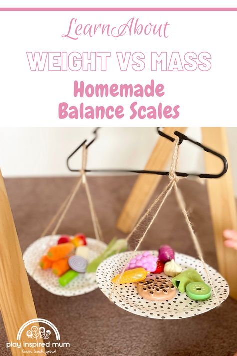 Homemade scales with paper plates, string and a coat hanger Weight And Mass Activities, Math Balance Scale Activities, How To Make A Balance Beam, Balance Scale, Diy Balance Scale, Homemade Balance Beam, Balance Beam Activities, Diy Balance Beam Toddler, Starting A Daycare Center