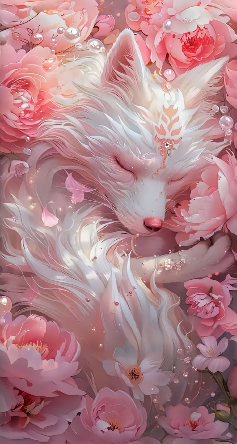 Whats Wallpaper, Fox Artwork, Mythical Creatures Fantasy, Spirit Animal Art, Fantasy Wall Art, Pretty Phone Wallpaper, Cute Fantasy Creatures, Keyboard Pad, Fantasy Creatures Art