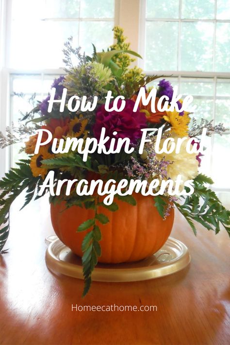 How to Make Pumpkin Floral Arrangements Centerpieces Fall Wedding, Wedding Centerpieces Fall, Decorating Pumpkins, Pumpkin Bouquet, Pumpkin Floral Arrangements, Autumn Celebration, Fall Pumpkin Centerpieces, Fall Centerpieces, Pumpkin Centerpiece