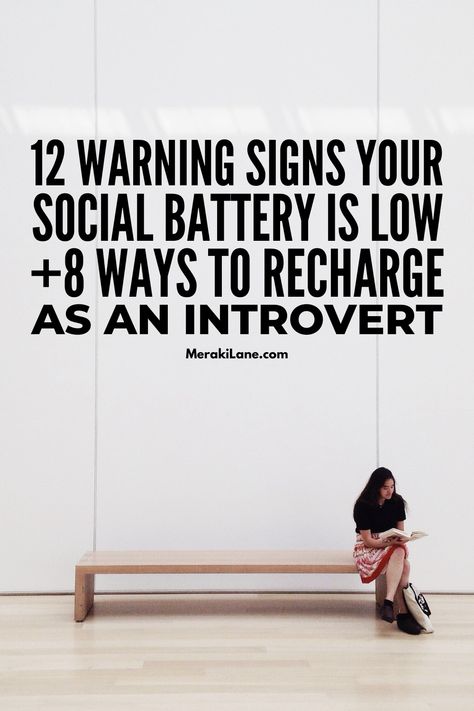 8 Ways to Recharge Your Social Battery As An Introvert | Did you know that your personality type - introvert, extrovert, ambivert, omnivert, etc. - can impact how you cope with the world around you? Introverts tend to recharge from within while extroverts receive their energy from socialize interactions, and everyone else falls somewhere in between. Click for a list of common signs you're an introvert, signs your social battery is low, and our best tips to help you rest and recharge. Social Battery Low Quotes, How To Recharge Social Battery, Recharge Your Energy, Battery Low Quotes, Social Battery Low, Low Social Battery, My Social Battery, Social Battery, Introvert Extrovert