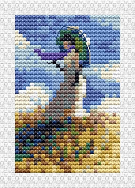 Fine Art Cross Stitch, Art Cross Stitch, Tiny Cross Stitch, Cross Stitch Landscape, Subversive Cross Stitch, Small Cross Stitch, Beautiful Cross Stitch, Mini Cross Stitch, Pixel Pattern