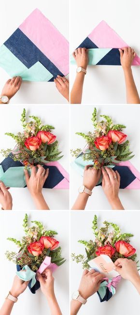 DIY Fabric Wrapped Bouquets for Gifting | Sugar & Cloth Fleurs Diy, Flower Bouquet Diy, Creative Diy Gifts, Diy Holiday Gifts, Bouquet Wrap, How To Wrap Flowers, Cadeau Diy, Diy Bouquet, Mason Jar Diy