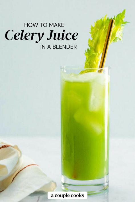 Juice In A Blender, Celery Juice Recipe, Celery Smoothie, Celery Juice Benefits, A Couple Cooks, Nut Milk Bag, Couple Cooking, Celery Juice, Spinach Smoothie