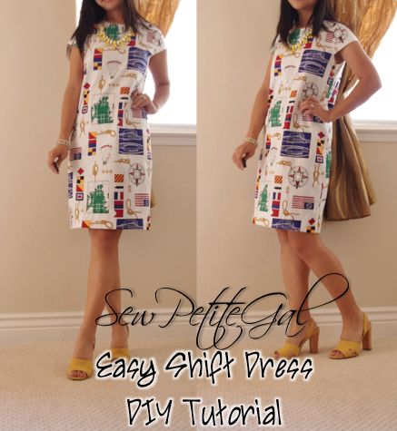 Easy Shift Dress DIY Tutorial Diy Shift Dress, Shift Dress Pattern Free, Robe Diy, Shift Dress Pattern, Dress Tutorial, Sewing Clothes Women, Dress Patterns Free, Dress Tutorials, Couture Vintage