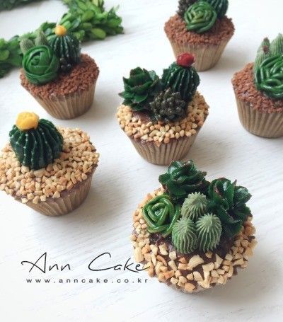 Cactus Cakes, Desert Dessert, Cactus Cupcakes, Succulent Cupcakes, Succulent Cake, Cactus Cake, Dessert Original, Buttercream Flower Cake, Cupcakes Decorados