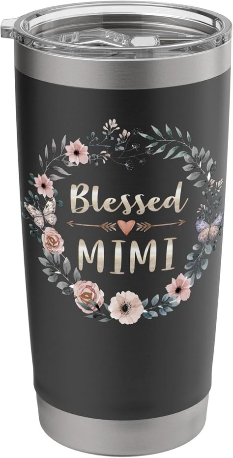 Amazon.com | Gifts for Mimi Floral Blessed Mimi Stainless Steel Insulated Tumbler: Tumblers & Water Glasses Gifts For Mimi, Blessed Mimi, Water Glasses, Insulated Tumbler, The Amazon, Insulated Tumblers, Drinkware, Tumbler, Gift Ideas