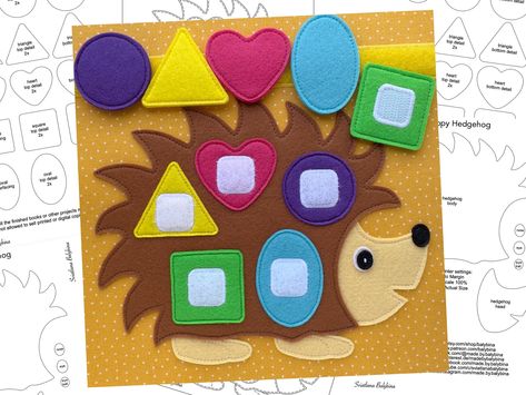 Baby Story Books, Hedgehog Colors, Hedgehog Pattern, Felt Food Diy, Happy Hedgehog, Baby Quiet Book, Quiet Book Patterns, Toddler Quiet Book, Sensory Book