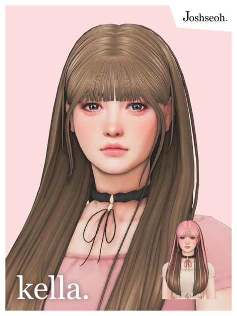 Sims Mm Hair, Sims 4 Ribbon Cc, Sims Hair Cc Free, Sims 4 Shoulder Length Hair, Mm Hair Sims 4, Sims 4 Hair Cc Pack, Sims 4 Dyed Hair, Kimono Sims 4 Cc, Sims 4 Maxis Hair Cc