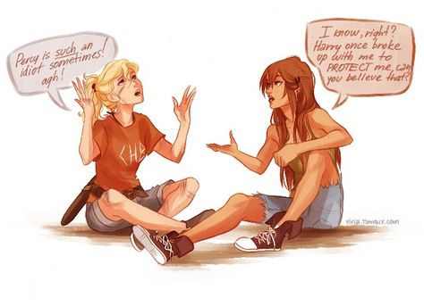 Annabeth Chase x Ginny Weasley crossover AU by Viria Piper Mclean, Percy And Annabeth, Percy Jackson Fan Art, Percy Jackson Memes, Annabeth Chase, Viria, Rick Riordan Books, Percy Jackson Books, The Heroes Of Olympus