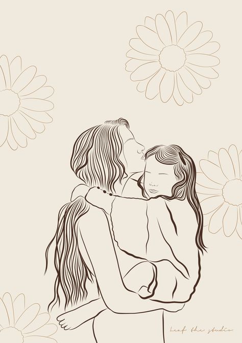 Mom And Daughter Wallpaper, Mum And Daughter Drawing, Mother Daughter Line Art, Mother Daughter Drawing, Mom And Daughter Drawing, Mother And Daughter Drawing, Mama And Daughter, Mom Drawing, App Drawings