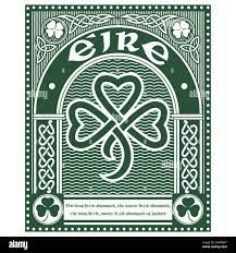 Irish Celtic design in vintage, retro style, and Celtic-style clover, illustration on the theme of St. Patricks day celebration Stock Vector Image & Art - Alamy Irish Illustration Art, Vintage Irish Posters, Vintage Irish Art, Irish Poster Design, Irish Celtic Art, St Patrick’s Day Design, Celtic Graphic Design, Irish Graphic Design, St Patricks Day Poster