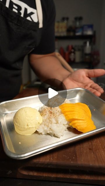 Sticky Mango Rice, Sticky Rice Mango Recipe Thai Dessert, Mango Sticky Rice Ice Cream, Easy Mango Sticky Rice, Sticky Rice Dessert, Coconut Mango Sticky Rice, Rice Desserts, Asian Rice, Mango Sticky Rice