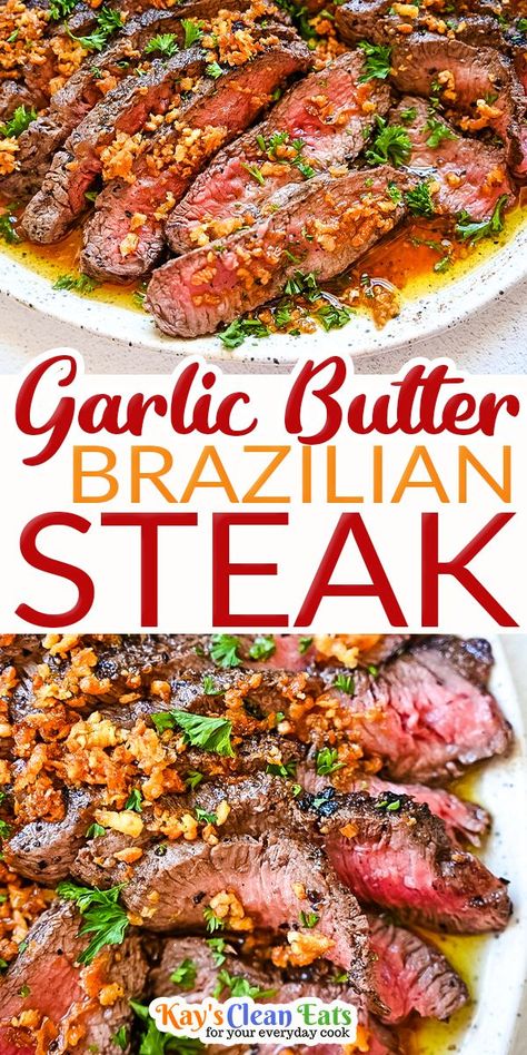 Brazilian Steak, Steak Dinner Recipes, Beef Steak Recipes, Grilled Steak Recipes, Usa Food, Favorite Recipes Dinner, Juicy Steak, Steak Recipe, Grilled Steak