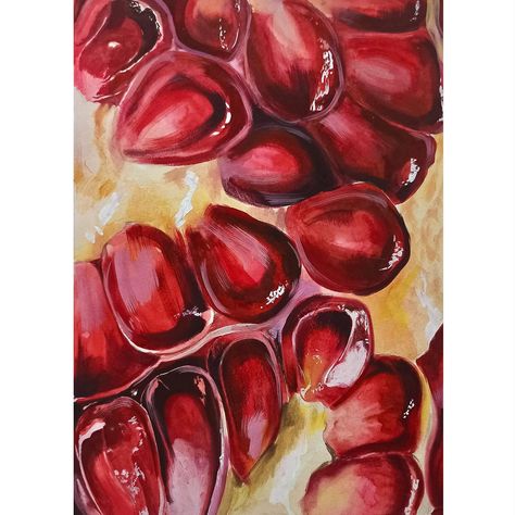 Another texture study of a Pomegranate💕 Medium : Poster color on Brazilian paper . . . . . . . . . #art #artist #artgallery #artoftheday #artofinstagram #artcollector #sketch #sketchbook #pencil #realistic #charcoal #illustration #digitalart #watercolors#art #water #watercolors #live #viral #instaart #artofvisuals #sketching #painting #streetart #artist #painter #artdrawing #abstractart #abstract #artsbeautifulx #draw #drawing #sketch #artlovers Pomegranate Sketch Drawing, Watercolour Pomegranate, Pomagranet Art Painting, Painting Of A Pomegranate, Abstract Pomegranate, Pomegranate Drawing, Poster Colour, Painting Art Projects, Art Collector