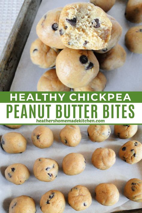 Peanut Butter Bites Healthy, Chickpea Peanut Butter, Healthy Peanut Butter Snacks, Chickpeas Protein, Clean Eating Dessert Recipes, Butter Bites, Low Carb Granola, Granola Bites, Bean Snacks