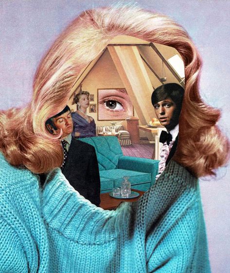 Cleverly Collaged Portraits Layer Vintage Ads and Magazine Spreads into Dramatic Daydreams | Colossal John Stezaker, Surreal Collage Art, Collage Portrait, Magazine Spreads, Surreal Collage, Magazine Collage, Mae West, Colossal Art, Images Vintage