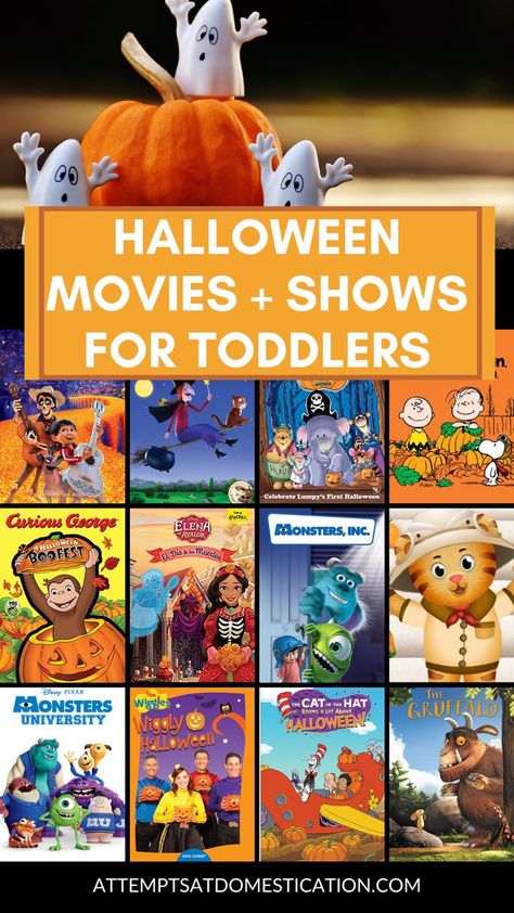 Toddler Halloween Movie Night, Toddler Halloween Movies, Fall Movies For Toddlers, Halloween Movies For Preschoolers, Halloween Movies For Toddlers, Halloween Movie Night Toddler, Halloween Movies For Kids, Halloween Movies For Kids Families, Halloween Songs For Toddlers