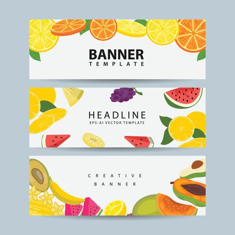 Download the Horizontal fruit banner for your design vector illustration 9224911 royalty-free Vector from Vecteezy for your project and explore over a million other vectors, icons and clipart graphics! Fruit Banner, Creative Banners, Header Design, Cute Fruit, Youtube Banners, Fruit Design, Logo Banners, Custom Illustration, Custom Branding