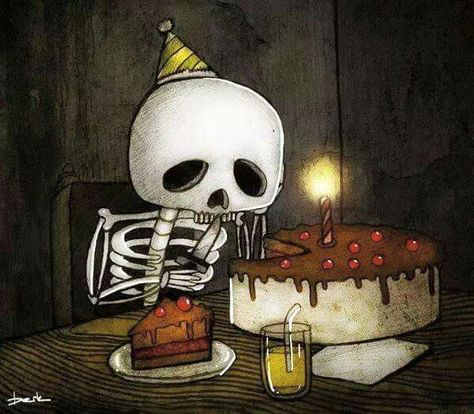 cute skeleton - Happy Birthday Happy Birthday Gothic, Happy Birthday Illustration, Happy Birthday Art, Cute Skeleton, Birthday Illustration, Happy Birthday Fun, Birthday Meme, It's Your Birthday, Happy Birthday Images