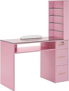 Nail Tech Table Ideas, Nail Table Ideas, Nails Table, Beauty Salon Stations, Dressing Mirrors, Home Study Rooms, Tech Room, Larry King, Nail Desk