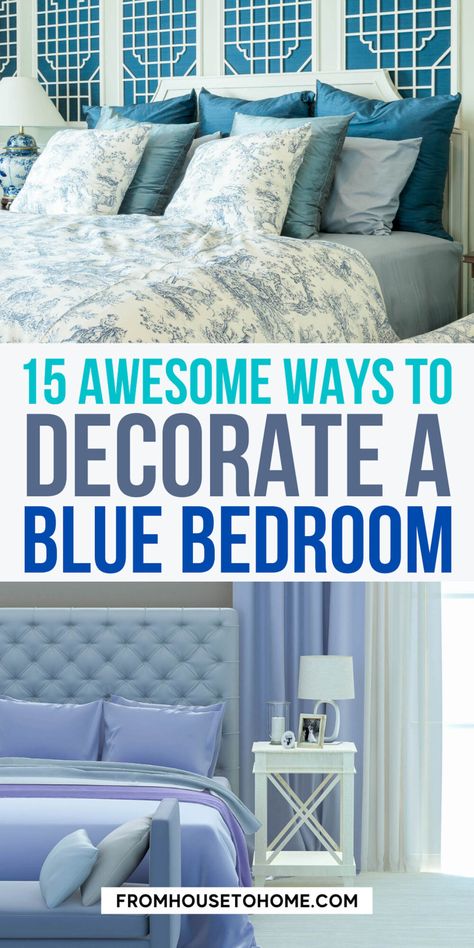 To create a tranquil and serene bedroom, try out these relaxing blue bedroom decor ideas. From classic blue and white bedrooms to glam and modern teal bedrooms, there is lots of decorating inspiration and pictures. Turquoise Bedroom Ideas For Adults, Relaxing Bedroom Paint, Popular Bedroom Paint Colors, Teal Bedrooms, Blue And White Bedrooms, Teal Blue Bedroom, Powder Blue Bedroom, Blue Bedroom Decor Ideas, Aqua Bedrooms