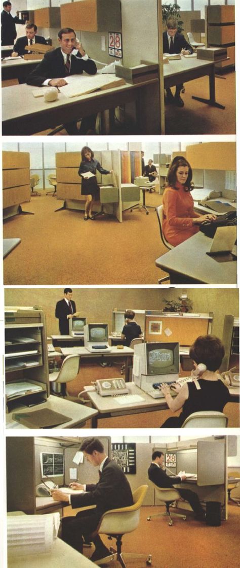 Copy Room Office, 70s Office Interior, Retrotech Aesthetic, Retro Office Aesthetic, 70s Office Aesthetic, 90s Office Aesthetic, 50s Office, 60s Office, 1950s Office