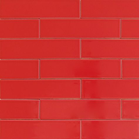 Kiln Ceramic Subway Tile Siren Red | Modwalls Designer Tile Red Subway Tile, Subway Tile Colors, Cherry Red Color, Tile Color, Ceramic Subway Tile, Glass Subway Tile, Red Ceramic, Modern Tiles, Kitchen Tiles Backsplash