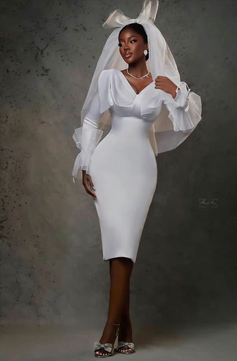 Court Marriage Outfit, Pencil Wedding Dress, Marriage Outfit, Civil Wedding Dress, Court Marriage, Civil Wedding, Ghana, White Dress, Pencil