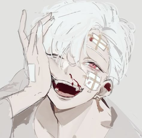 A Drawing, White Hair, On Twitter, Twitter, Red, Hair, White