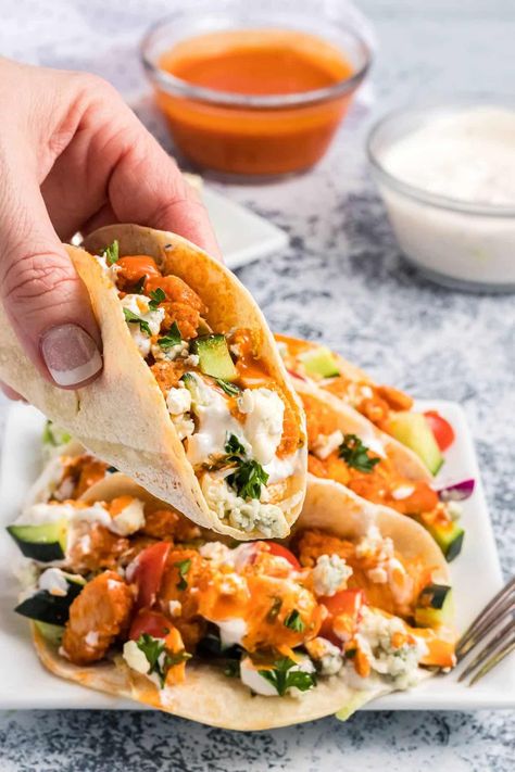 Cheese Slaw, Buffalo Chicken Sauce, Grilled Buffalo Chicken, Buffalo Chicken Tacos, Breaded Chicken Tenders, Buffalo Chicken Wraps, Chicken Tacos Easy, Buffalo Wing, Chicken Taco Recipes