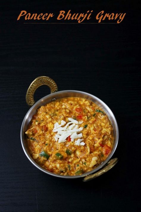 Grated Paneer Recipes, Paneer Burji, Bhurji Recipe, Paneer Bhurji, Paneer Curry, How To Make Paneer, Paneer Dishes, Tomato Gravy, Paneer Recipes